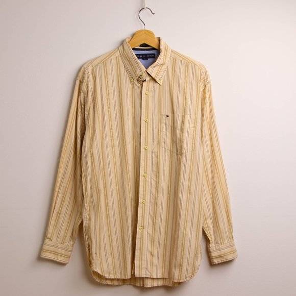 Vintage Tommy Hilfiger Cream Button Up Casual Shirt - Picture 1 of 4